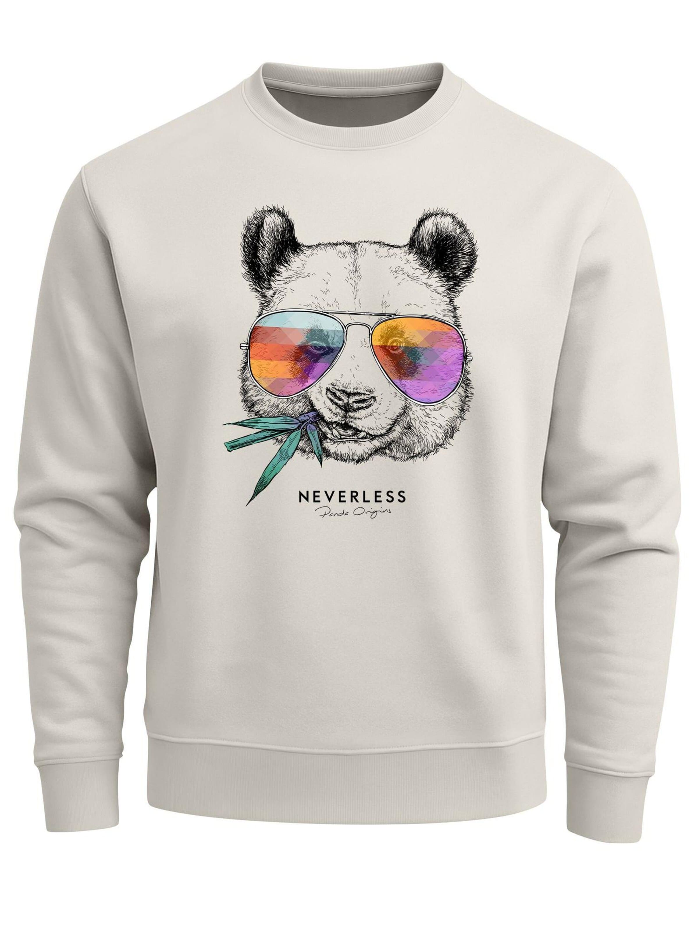 Neverless Sweatshirt 'Panda Bambus'‌‌‌‌‌‌ in Beige: Vorderseite