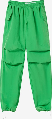 Wide leg Pantaloni de la Bershka pe verde: față