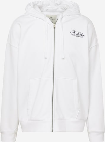 HOLLISTER Sweatjacke in Weiß: predná strana