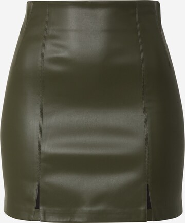 TOPSHOP Rok 'Entry PP Split - Black Vinyl' in Groen: voorkant