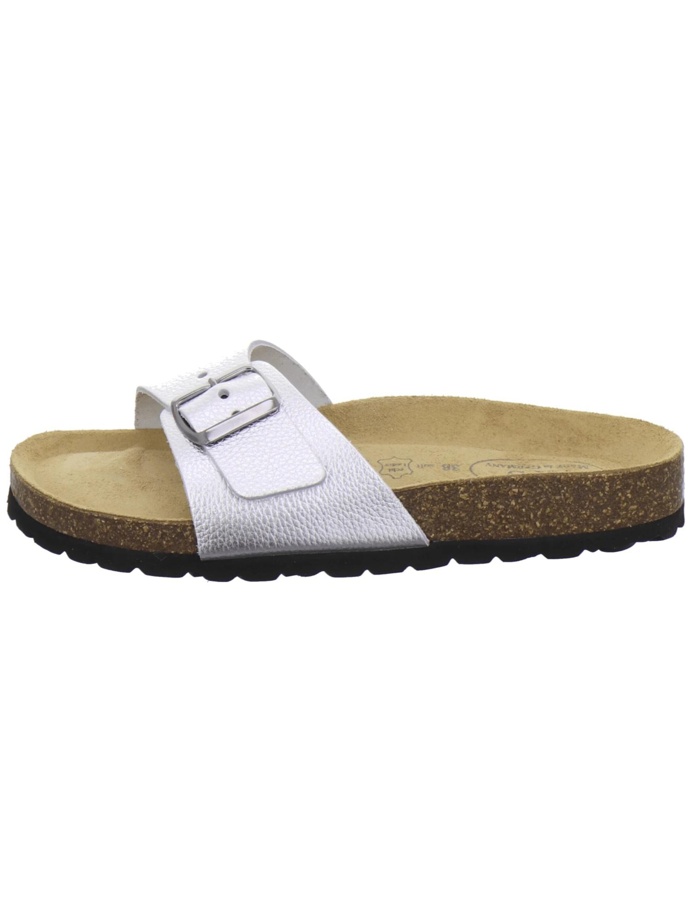 Zoccoletto 'Pantoletten Damen Einschnaller silber Lack' di AFS-Schuhe in argento