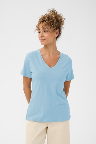 Cream Shirt in Blue: front