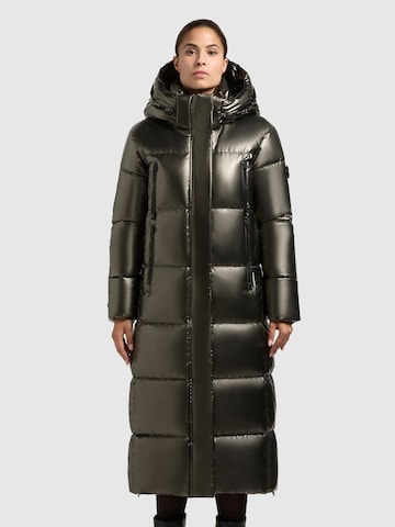 khujo Winter Coat 'Rubina2 Shiny' in Brown: front