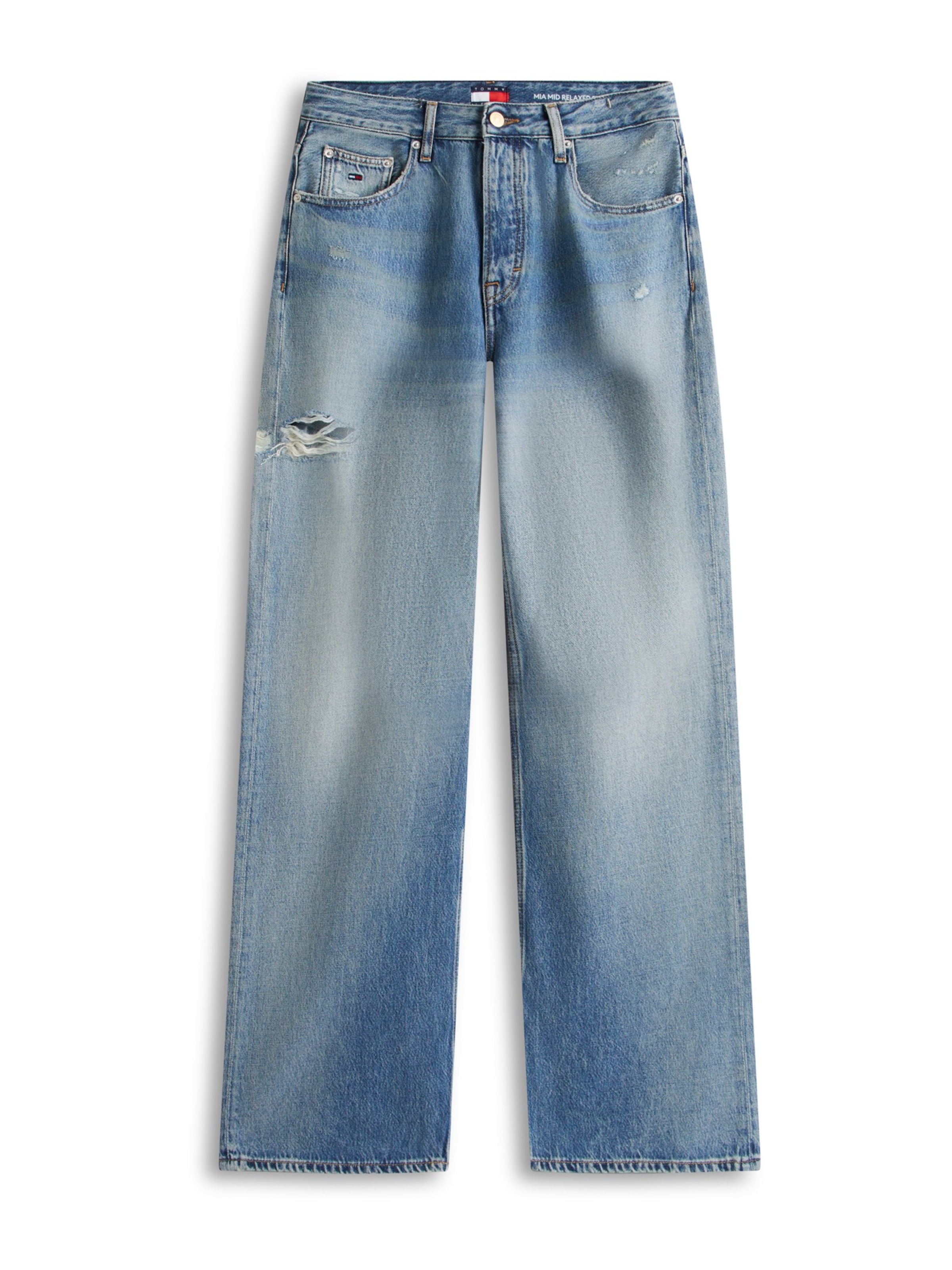 Tommy Jeans - Perna larga Calças de ganga 'MIA' em azul: frente