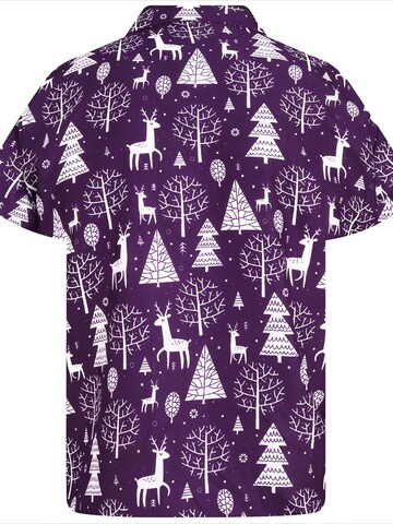 Regular fit Camicia 'Christmas Reindeer' di King Kameha in lilla