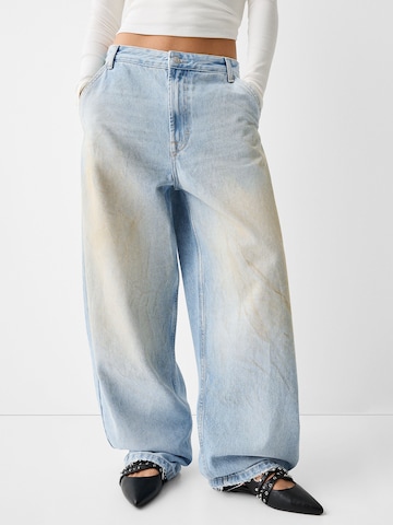 Wide Leg Jean Bershka en bleu