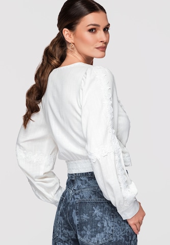 Ombre Blouse in Wit