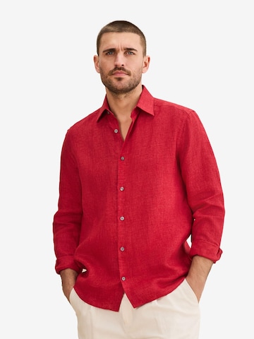 Next - Ajuste regular Camisa 'Signature' en rojo: frente