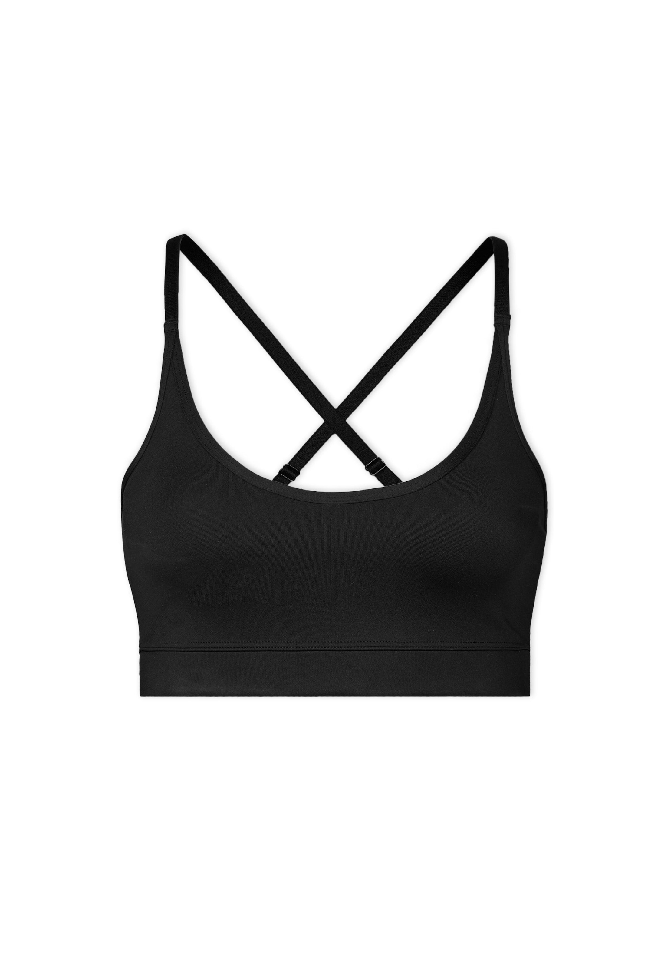 SNOCKS Low Support Sport-BH in Schwarz: Vorderseite