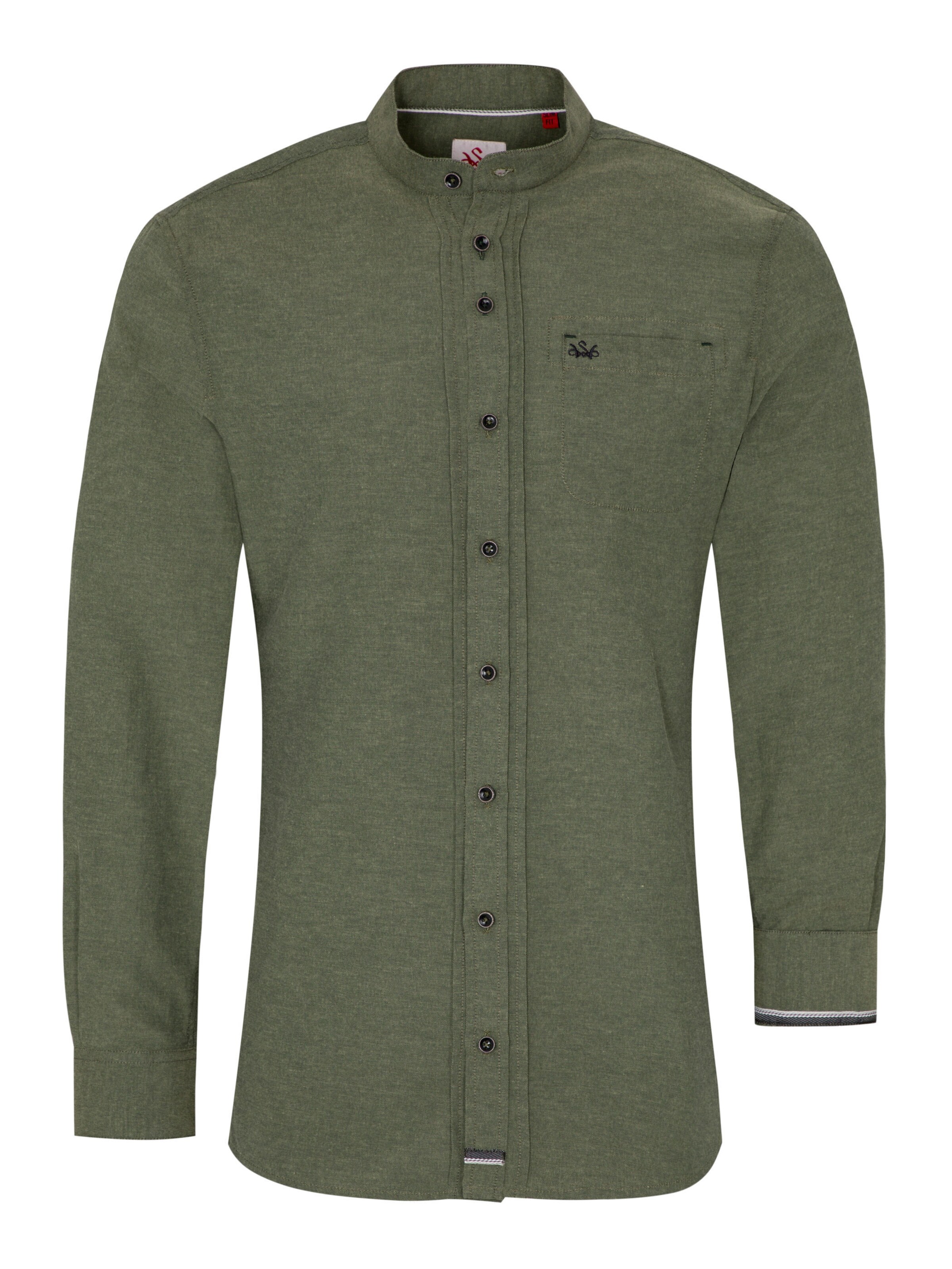 SPIETH & WENSKY Slim fit Klederdracht overhemd 'Frisco' in Groen: voorkant