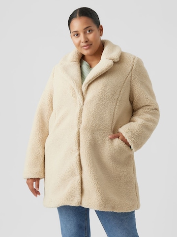 Vero Moda Curve Winter Coat in Beige: front