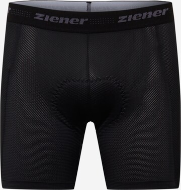 ZIENER Skinny Workout Pants 'NEIK' in Black: front