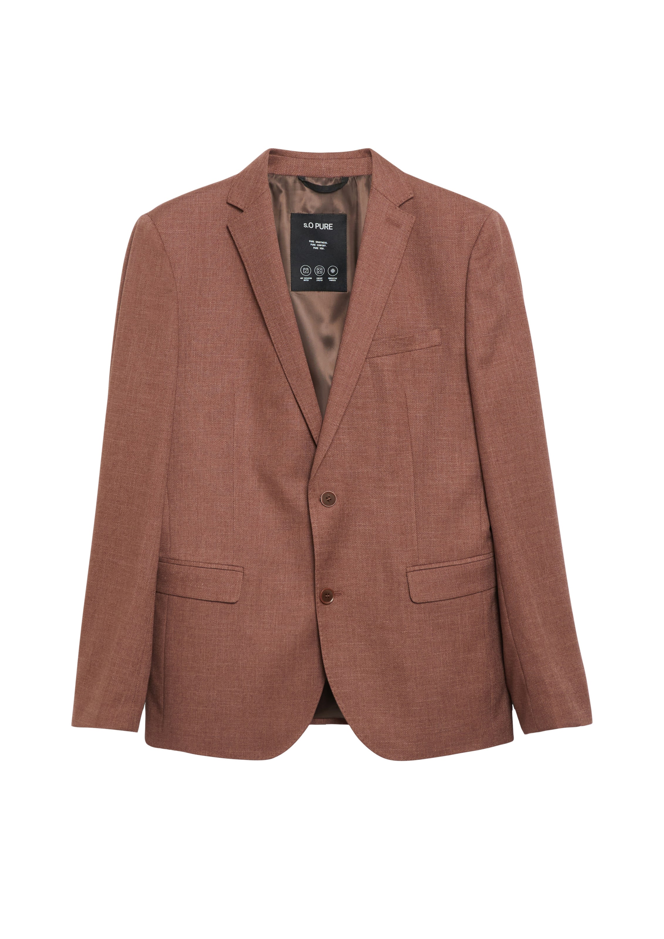 Coupe slim Veste de costume 'S.OPURE' s.Oliver en rouge : devant