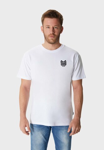 Oldskull T-Shirt 'ASIAN REBEL CAT' in Weiß: Vorderseite