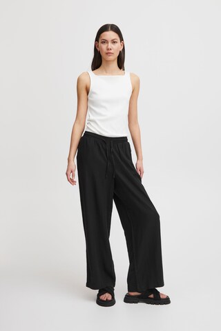 ICHI - Pierna ancha Pantalón 'Ihlino' en negro