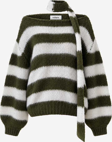 Pull-over millane en vert : devant