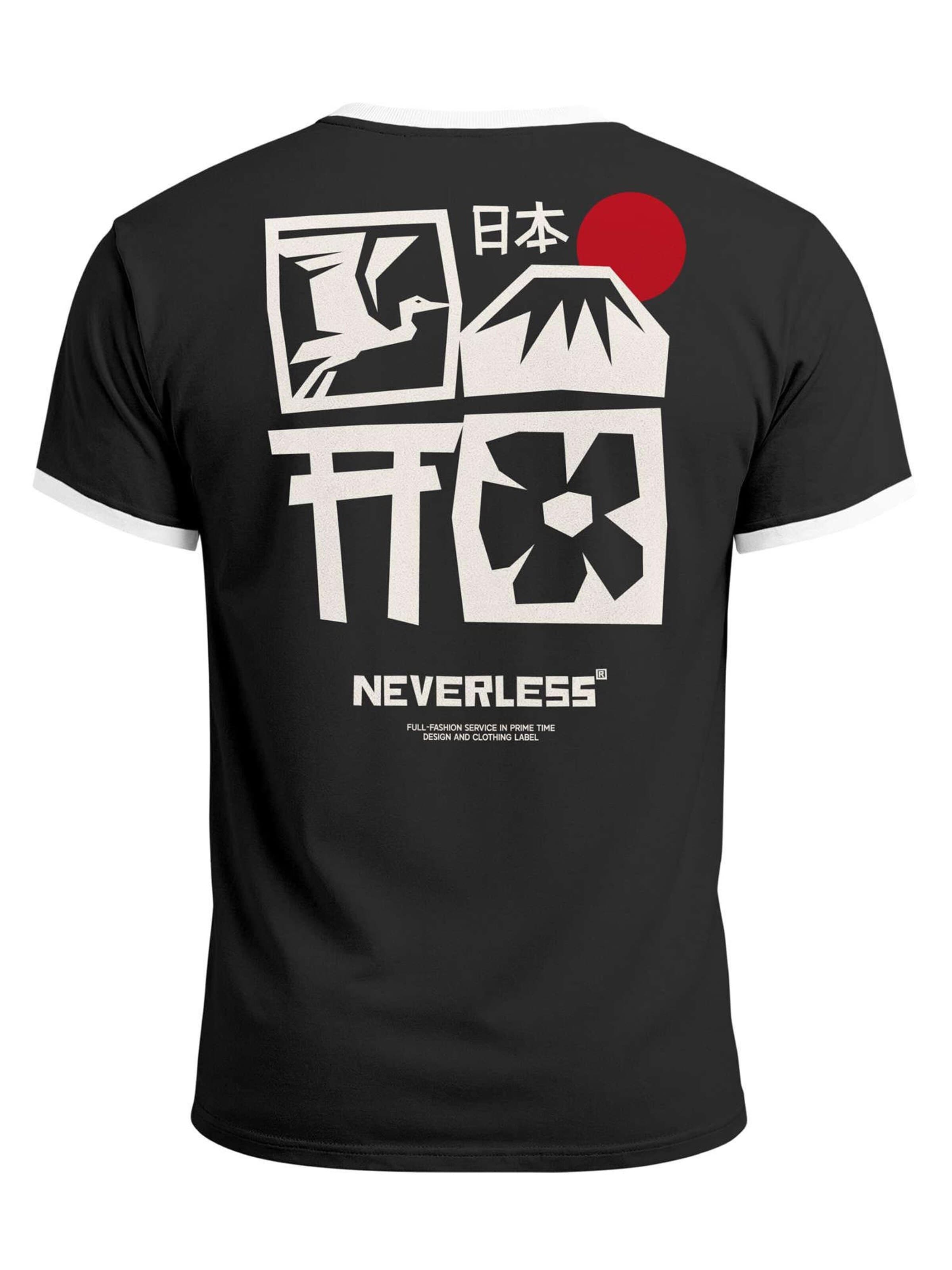 Neverless Shirt 'Japan Fuji' in Black: front