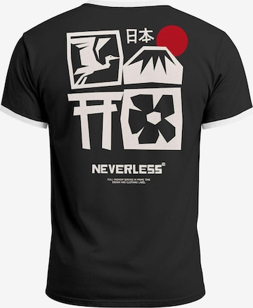 Neverless Shirt 'Japan Fuji' in Black: front