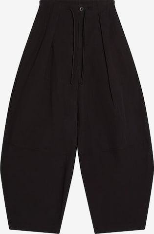 Baggy Pantaloni de la Bershka pe negru: față