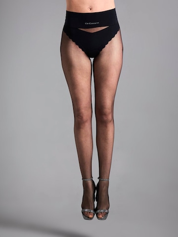 OrGasm Punčocháče 'Micro Fishnet Tights' – černá: přední strana