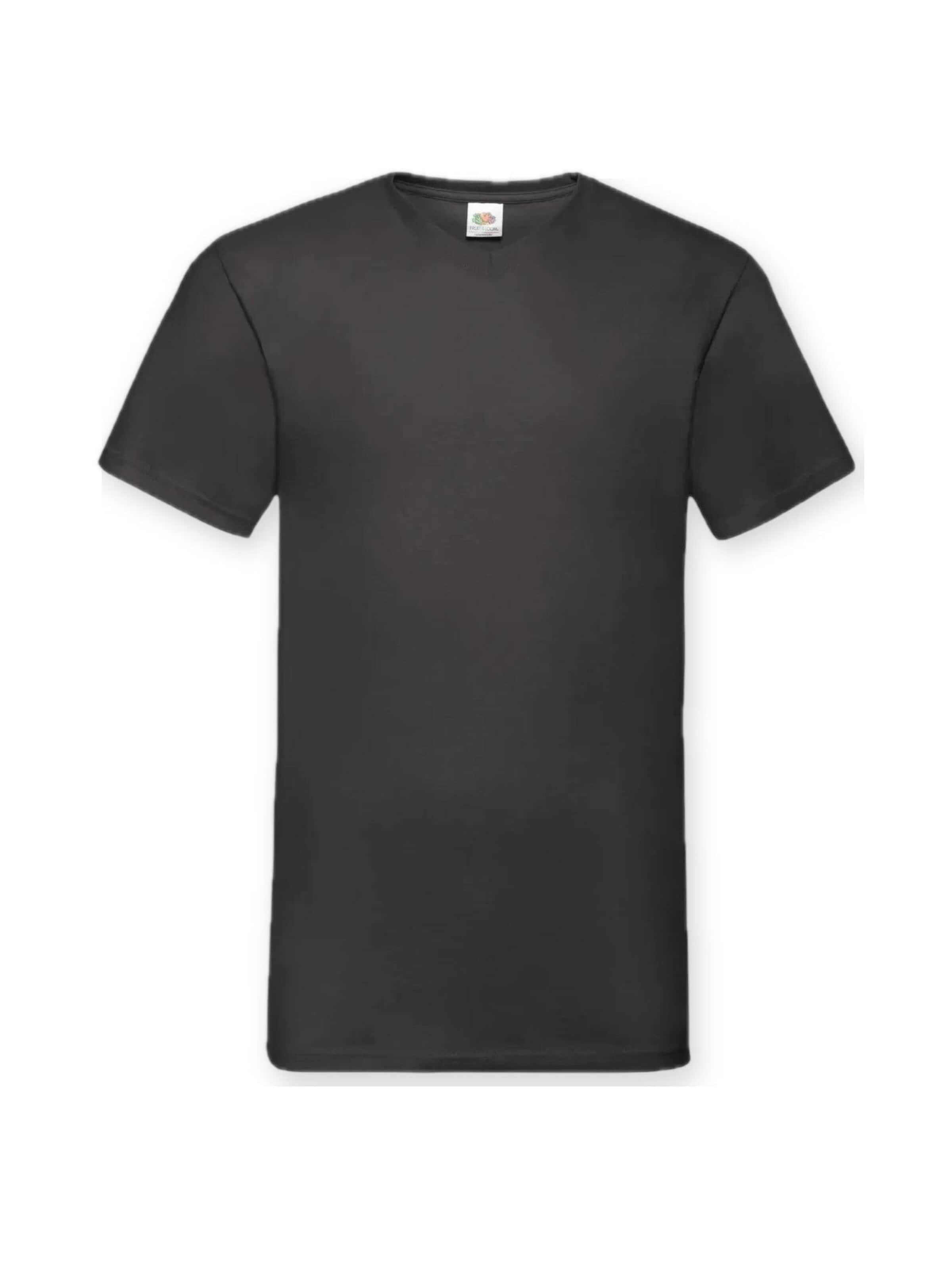 FRUIT OF THE LOOM Bluser & t-shirts 'V-Neck T-shirt' i sort: forside