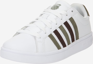 Baskets basses 'Court Tiebreak' K-SWISS en blanc : devant