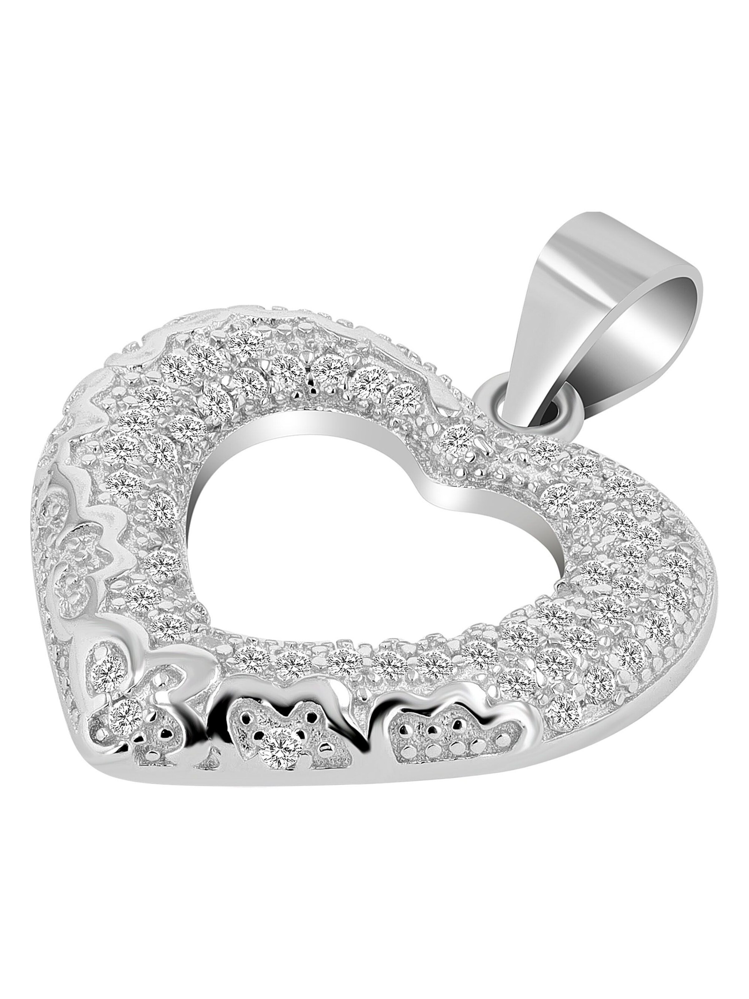 Akzent Pendant '"Delara" aus 925 Sterlingsilber, rhodiniert, langlebig' in Silver: front