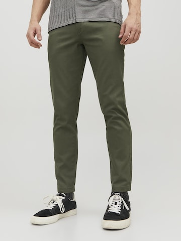 JACK & JONES Slim fit Chino trousers 'Macro Dave' in Green: front