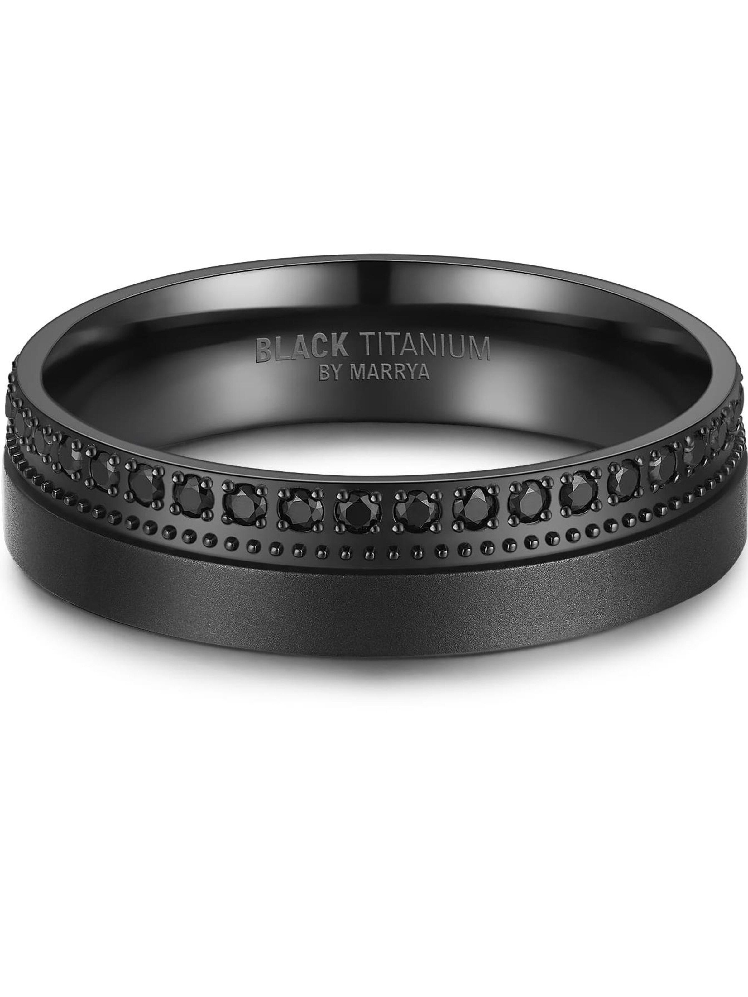 MARRYA Ring 'MARRYA Ehering BT-10 aus Black Titanium' in Black