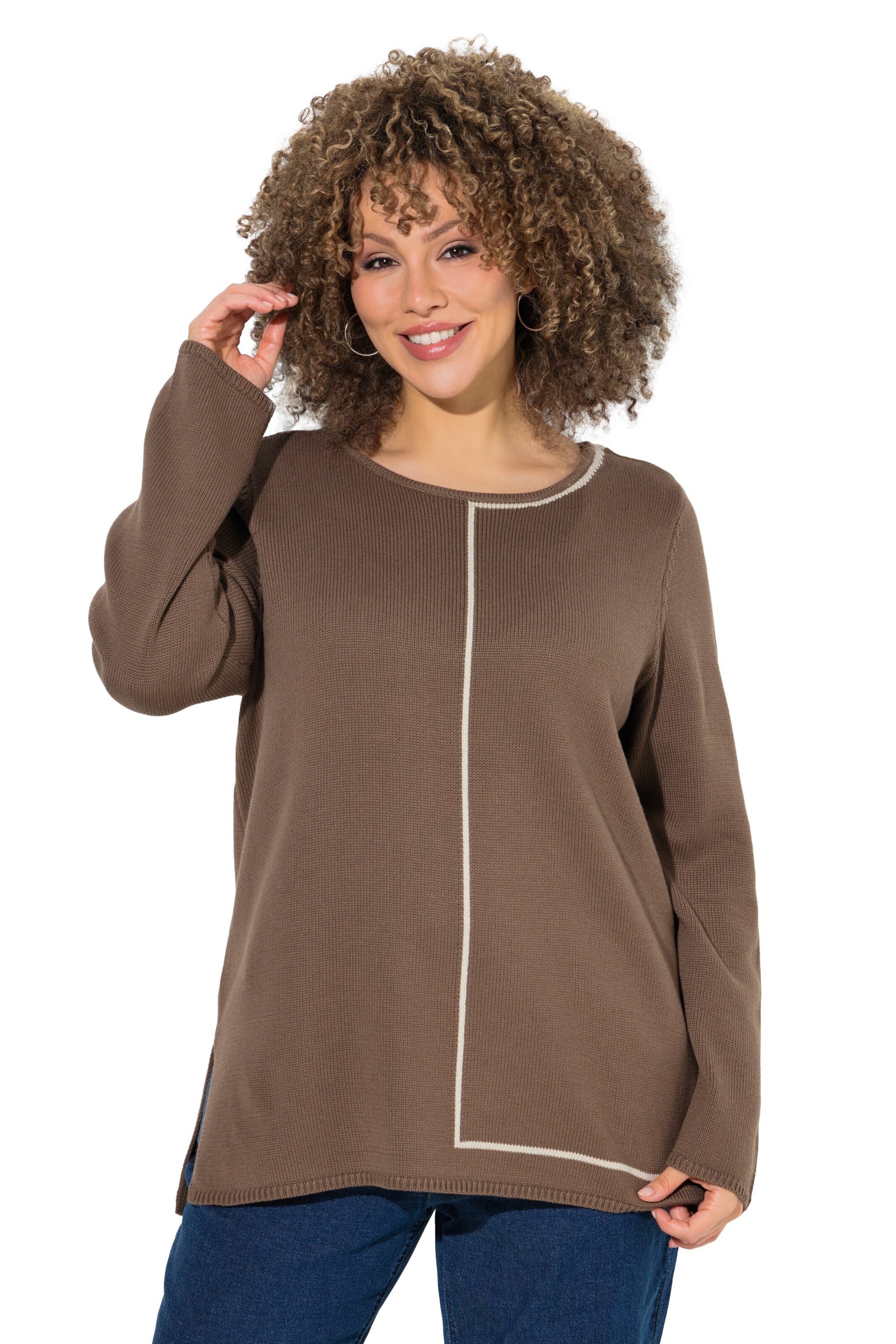 Ulla Popken Pullover in Grau: Vorderseite