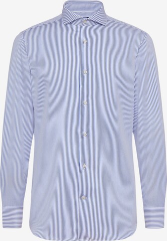 Coupe slim Chemise business Boggi Milano en bleu : devant