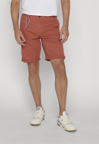 INDICODE JEANS Normalny krój Chinosy 'Canva' w kolorze pomarańczowy: przód