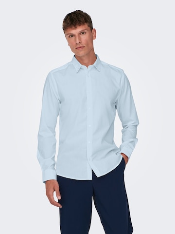 Only & Sons Slim fit Button Up Shirt 'ONSSANE' in Blue: front