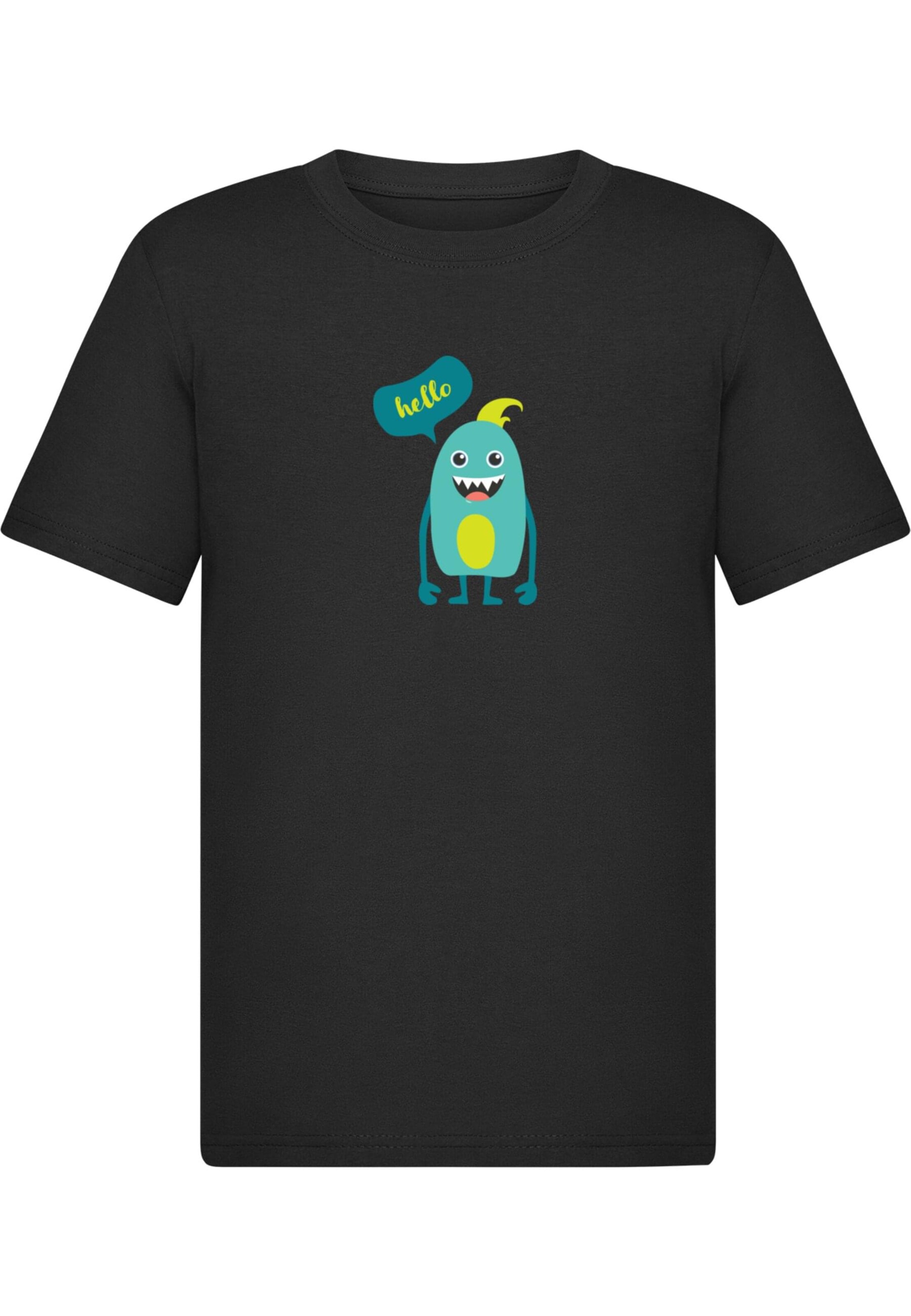 Merchcode Shirt 'Monster Hello' in Black: front