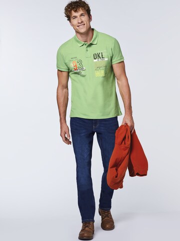 Oklahoma Jeans Shirt ' aus Piqué ' in Green
