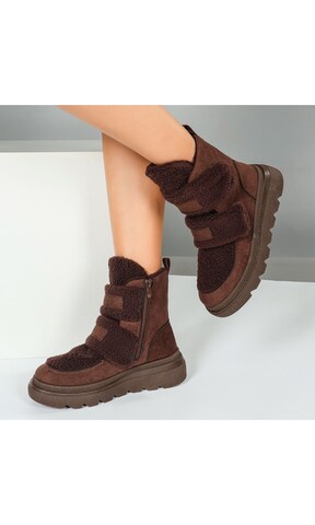 Ital-Design Stiefelette in Braun: Vorderseite