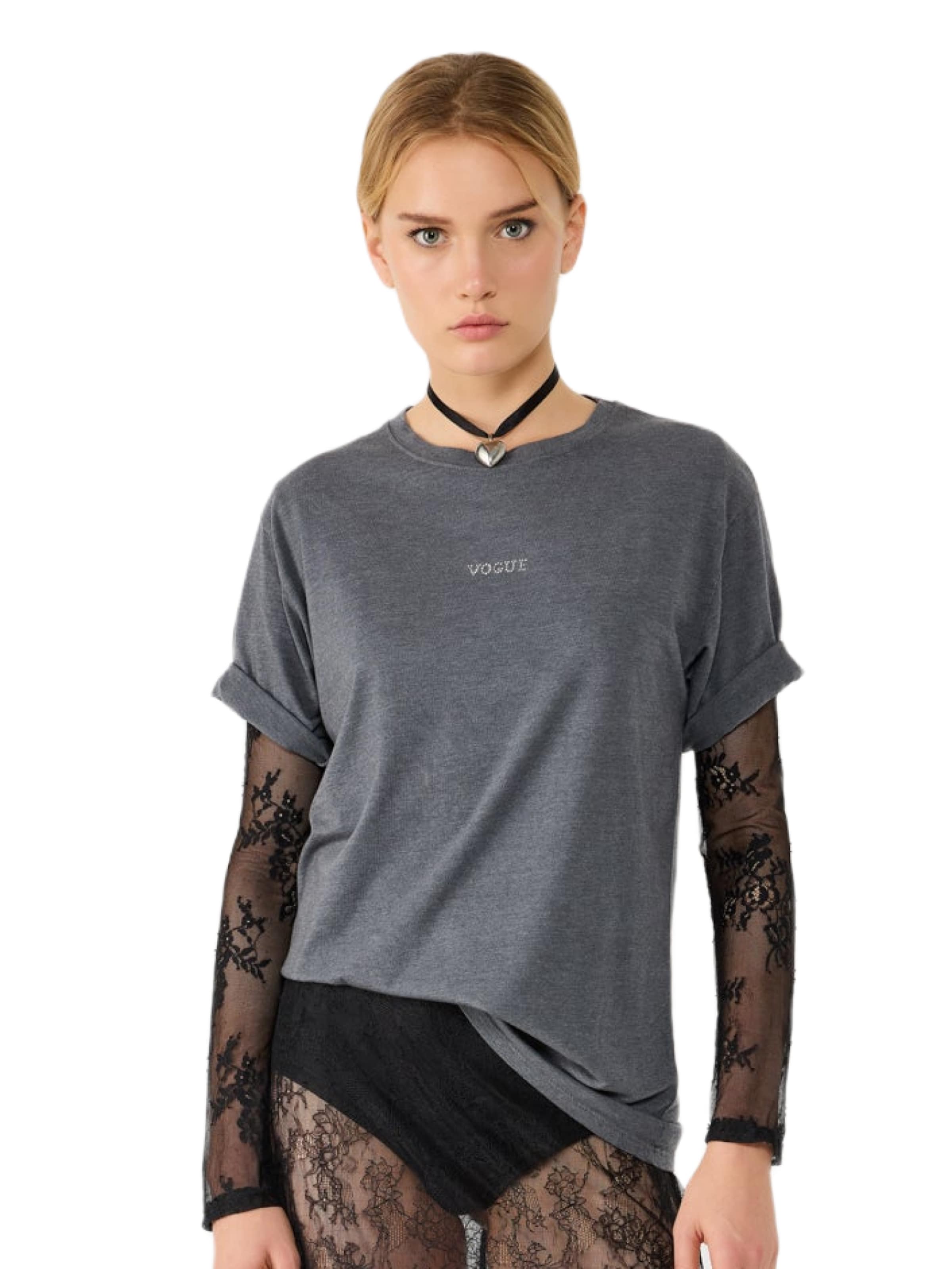 T-shirt No Matter What en gris : devant