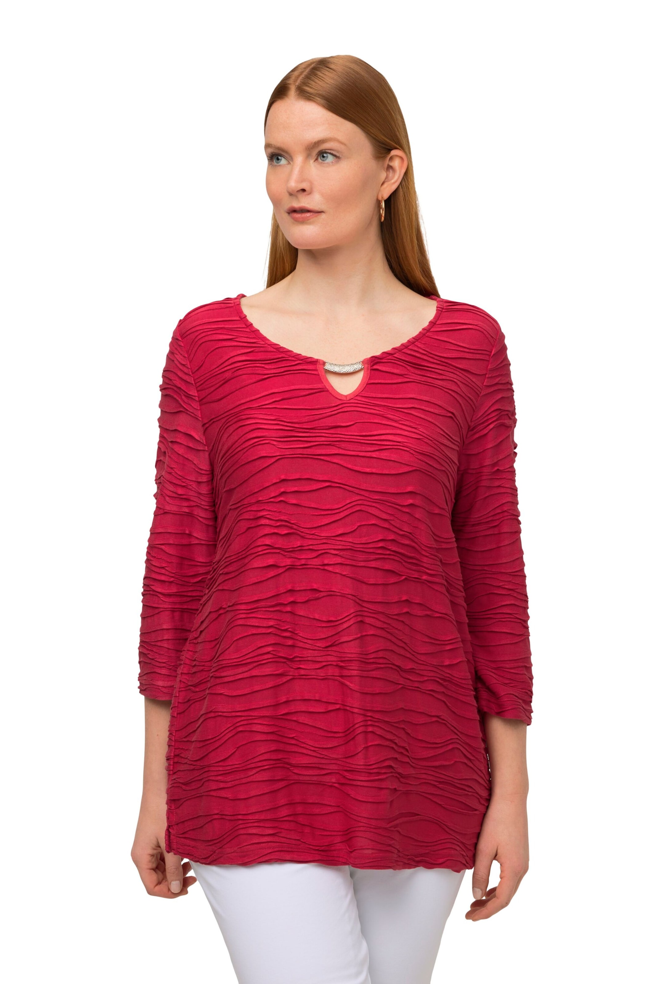 T-shirt Ulla Popken en rouge : devant