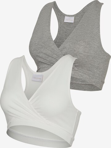 Bustier Soutien-gorge 'HELENE' MAMALICIOUS en gris : devant