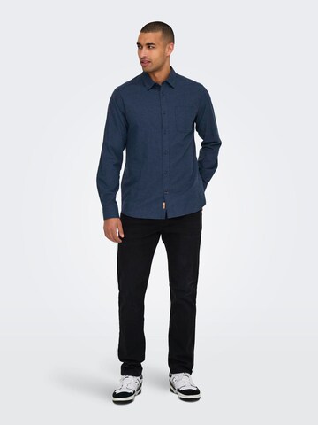Only & Sons - Ajuste regular Camisa 'ONSRoad' en azul