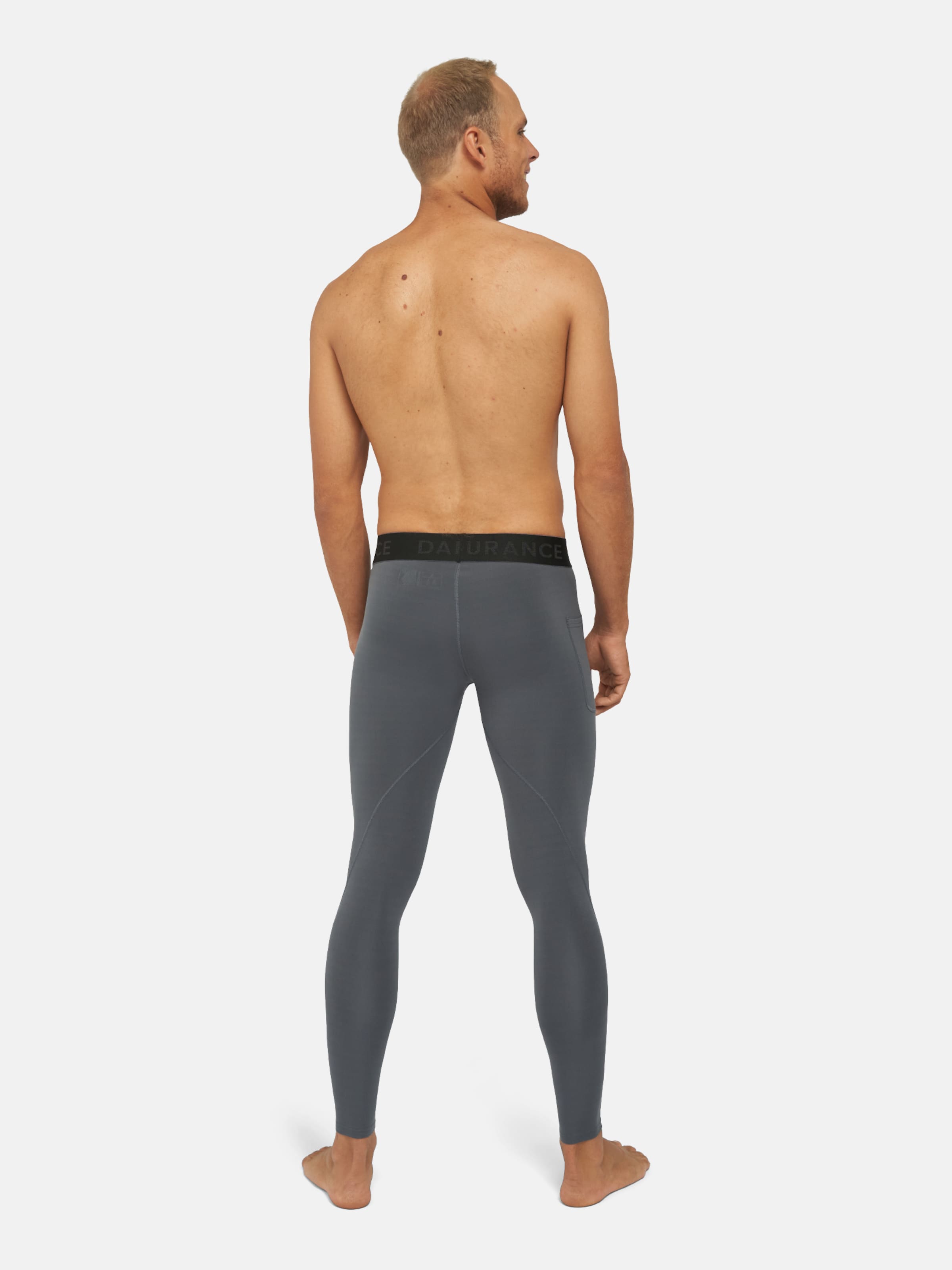 DANISH ENDURANCE Regular Athletic Pants Compression Tights in Grey Black ABOUT YOU