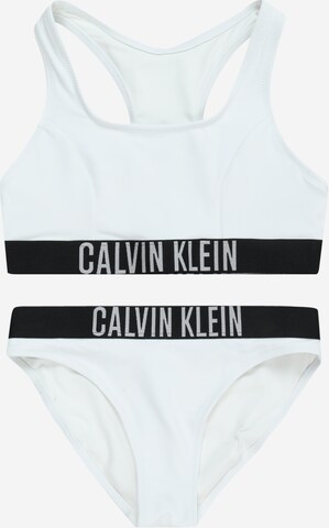 Calvin Klein Swimwear Bralette Bikini in White: front