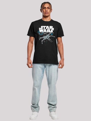 F4NT4STIC T-Shirt 'Star Wars The Last Jedi X Wing' in Schwarz