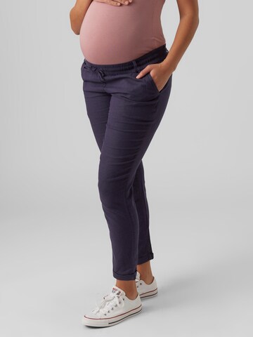 MAMALICIOUS Regular Broek 'Beach' in Blauw: voorkant