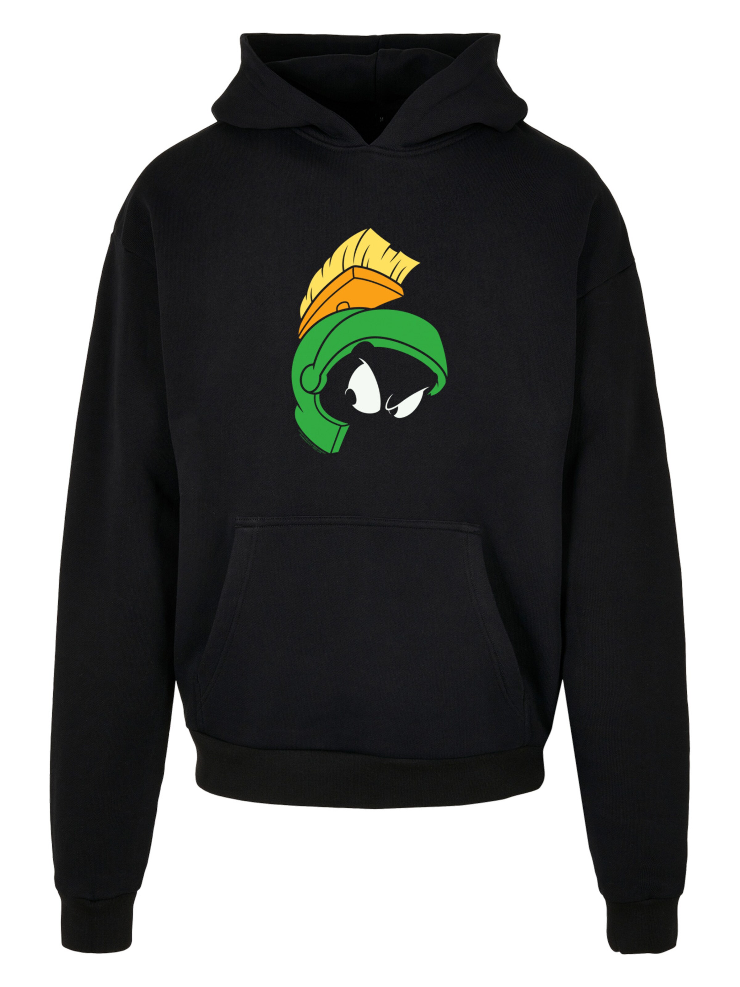 F4NT4STIC Sweatshirt 'Premium Marvin The Martian Face' in Black: front