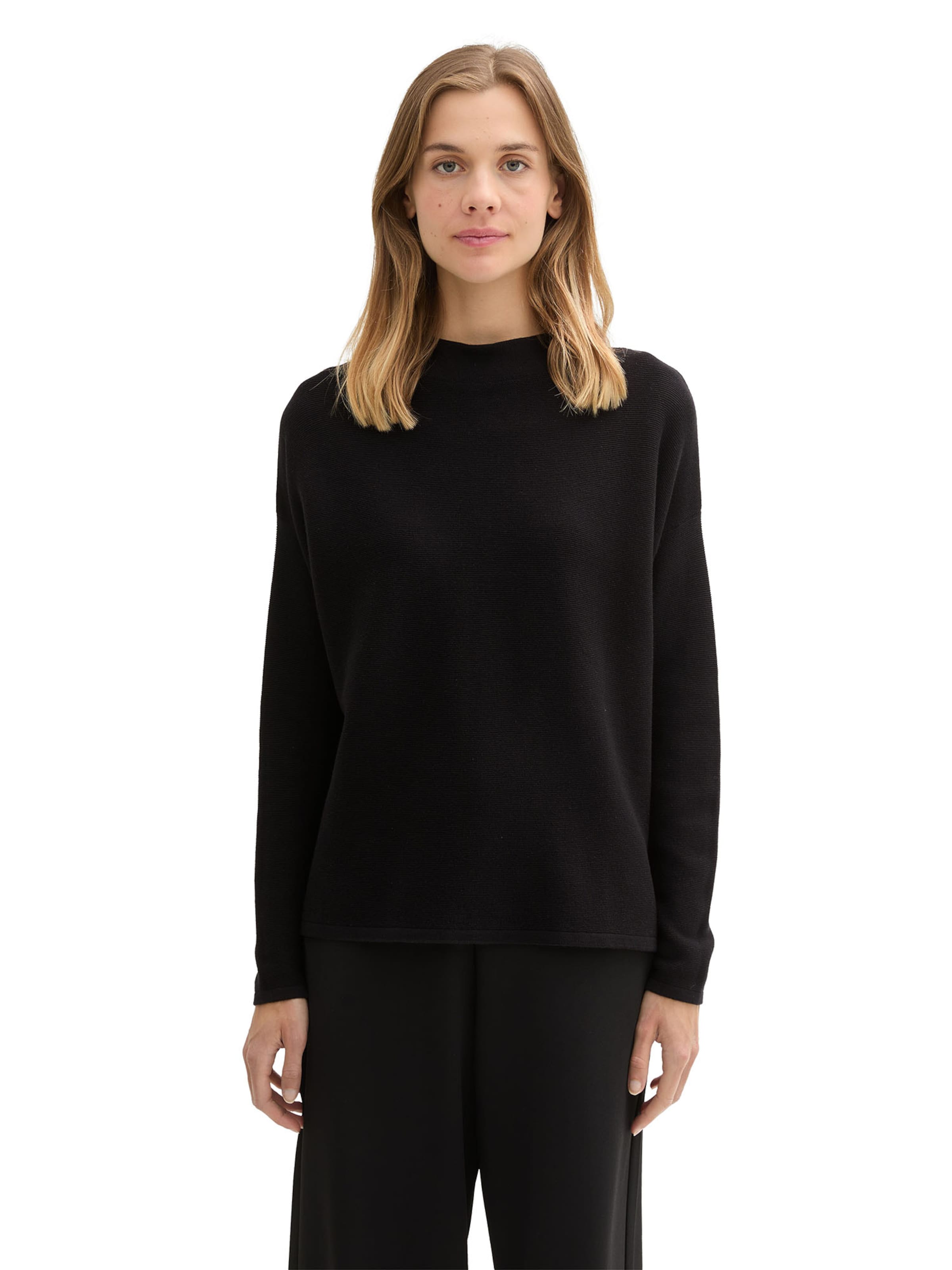 TOM TAILOR DENIM Trui in Zwart: voorkant