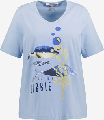 T-shirt Ulla Popken en bleu : devant