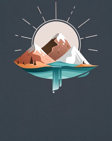 Watapparel T-Shirt ' Sunrise & Lake ' in Grau