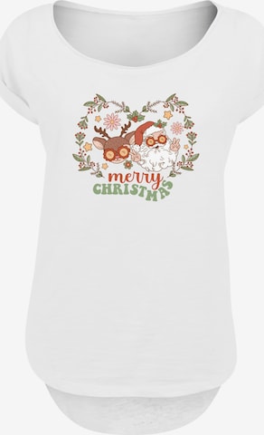 T-shirt 'Christmas Hippie Santa And Reindeer' F4NT4STIC en blanc : devant