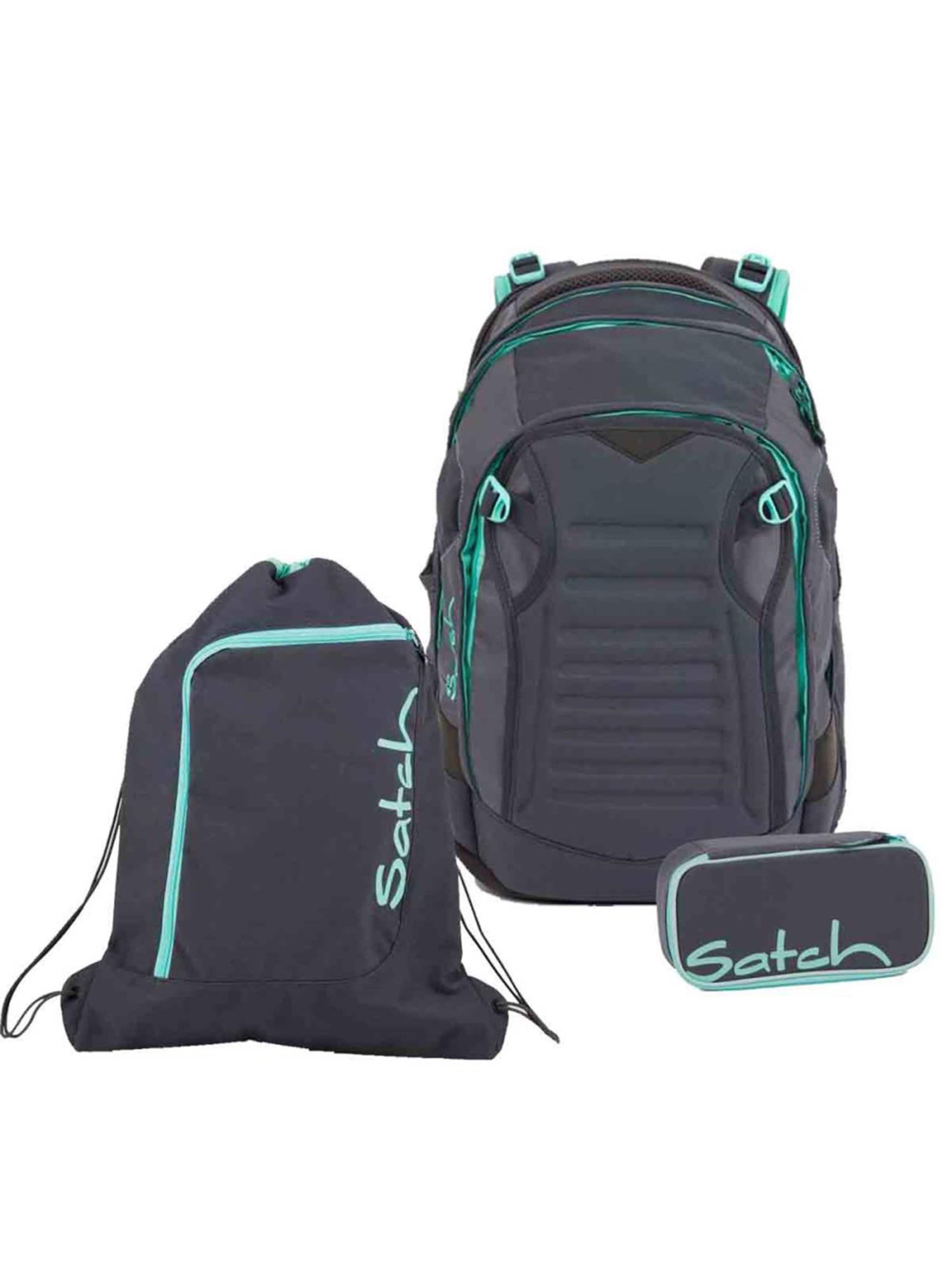 Satch Backpack 'Satch Match Schulrucksack Set 3tlg' in Grey: front